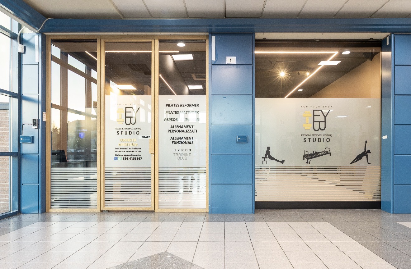 Ingresso ufficiale FYB Pilates Studio in via Giavazzoli 1 al centro commerciale Coop